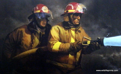 Charles Freitag Firefighter Print COURAGE UNDER FIRE
