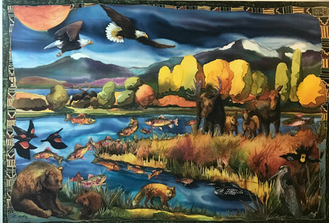Nancy Dunlop Cawdrey Song of the River S/N Moose Fish Art Print