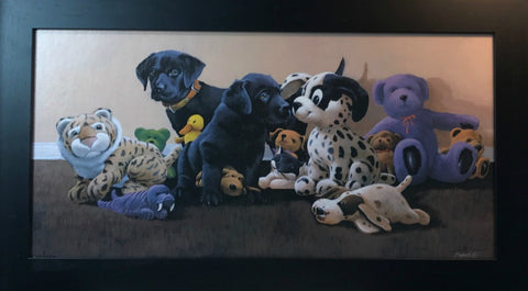 Phillip Crowe Our Gang Puppy Teddy Bear Print