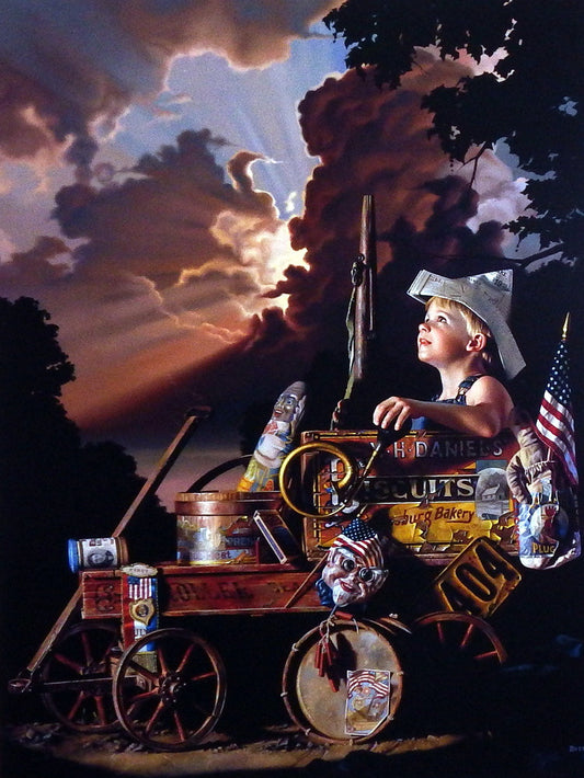 Bob Byerley Children's print boy watching fireworks