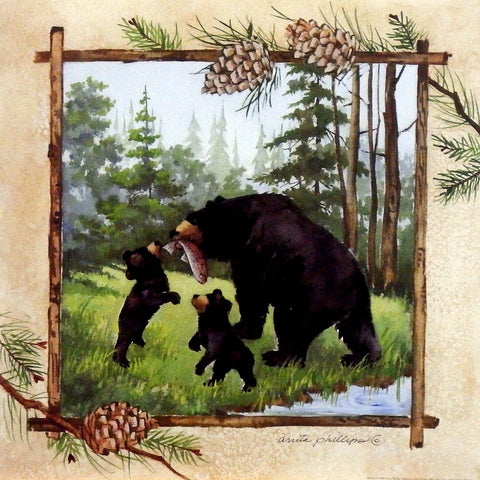 Anita Phillips Black Bear Art Print Lunch Time 