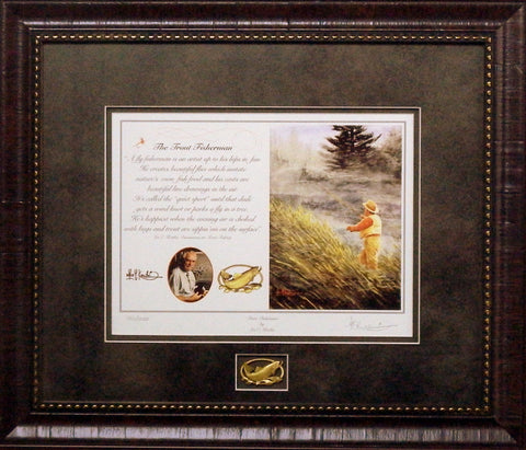 Les Kouba The Trout Fisherman-Framed - Les Kouba The Trout Fisherman