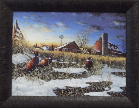 Jim Hansel Harvest Roosters Framed - Harvest Roosters Studio Canvas