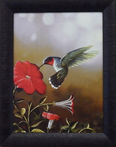 Jim Hansel Ruby Throated Hummingbird Framed - Hansel  Ruby Throated Hummingbird