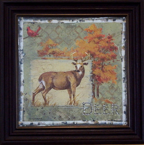 Anita Phillips Deer on Green-Framed