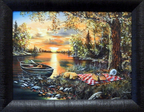 Jim Hansel ''Lakeside Rendevous'' Studio Canvas Framed