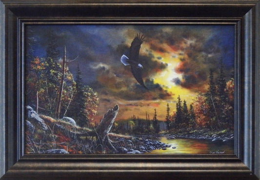 Jim Hansel Watchful Eyes Eagle Art Print Decorator framed 14.5x10.25