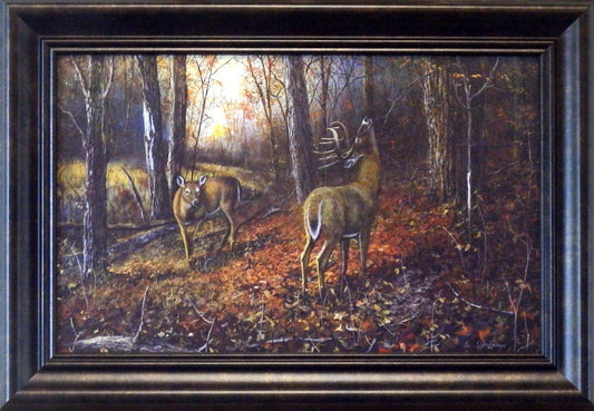 Jim Hansel Signs of Autumn Whitetail Deer Art Print Decorator-Framed 14.5x10.25