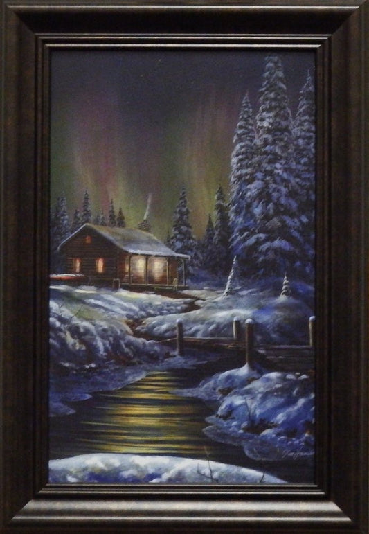 Jim Hansel Fire and Ice Northern Lights art Print Framed Decorator 10.25x14.5