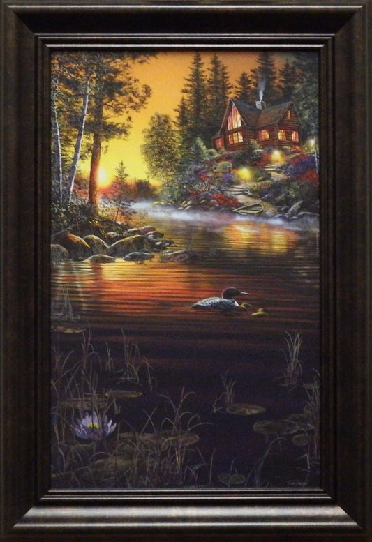 Jim Hansel Garden Hideaway Loon Art Print Framed Decorator 10.25x14.5