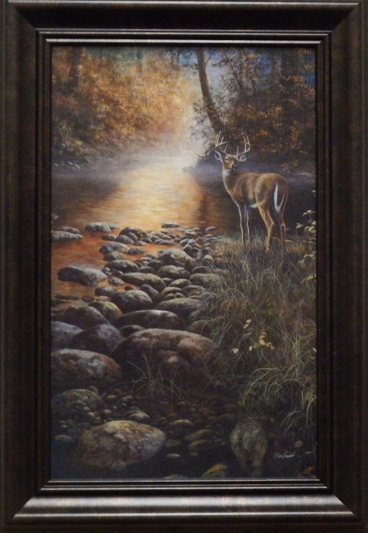 Jim Hansel Beside Still Waters Deer Art Print Decorator-Framed 10.25x14.5