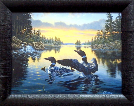 Derk Hansen Dawns Early Light Loon Lake Print-Framed