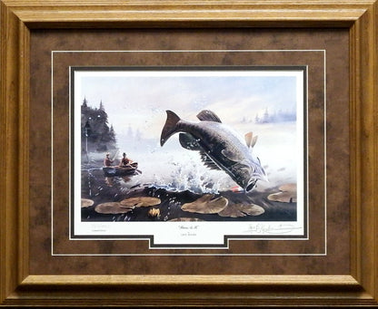 Les Kouba Bass A.M. Fishing Print- Framed