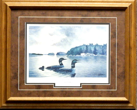 Les Kouba Loon Family Patrol  Print-Framed