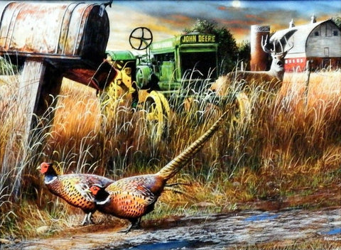 Kevin Daniel Special Delivery Pheasant John Deere Art Print