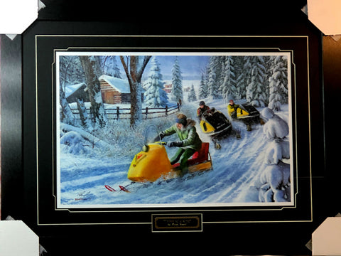 Kevin Daniel Three of a Kind Snowmobile S/N Art Print Framed 31.5 x 23.5