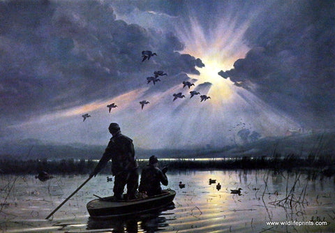 Les Kouba duck hunting print DAYBREAK ON THE MARSHES