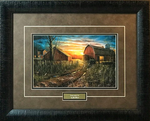 Jim Hansel Days Gone By Pheasant Farm Art Print-Framed 21 x 17