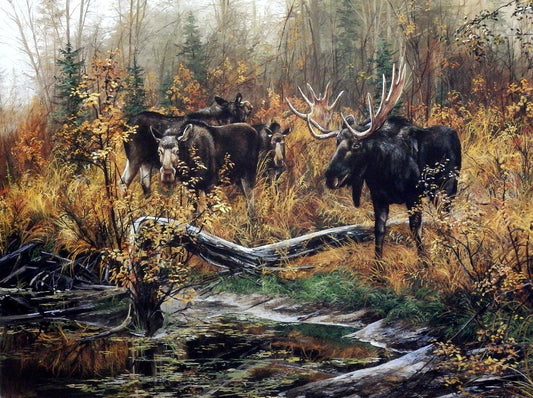 Andrew Kiss Moose Art Print FALL RITUAL
