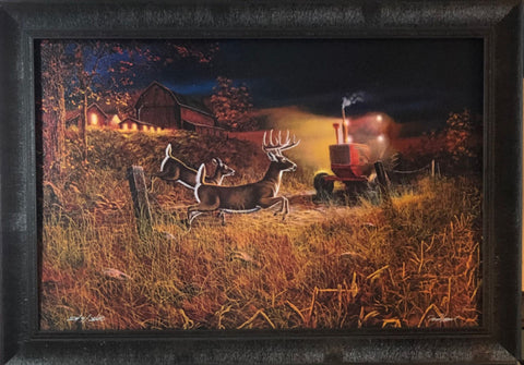 Jim Hansel Field of Dreams II Deer Farm Art Print-Framed