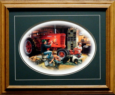 Forever Red Farmall Tractor Art Print By Charles Freitag Framed  21" x 17"