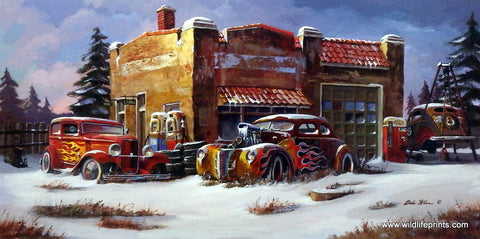 Dale Klee Hot Rod Car Picture FROZEN FLAMES 