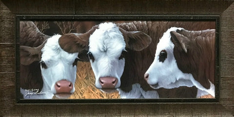 Jerry Gadamus Little Dogies Beef Cow S/N Art Print-Framed