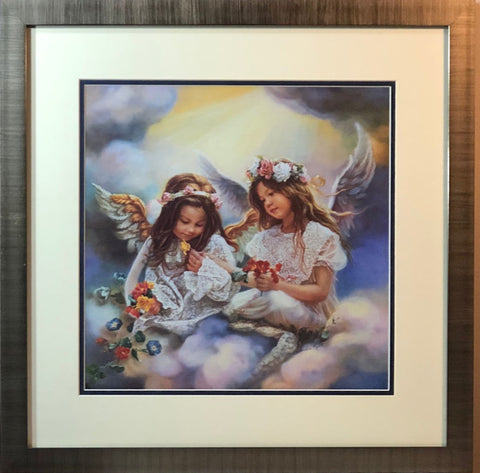 Sandra Kuck Gift Fron An Angel Girl Children Art Print-Framed