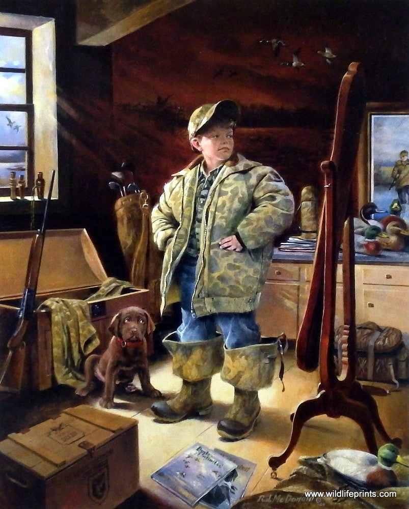 R.J. McDonald Grandad's Treasures S/N Boy Hunting Art Print 16 x 20