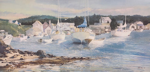 Robert Higdon Harbor Serenity S/N Boat Art Print