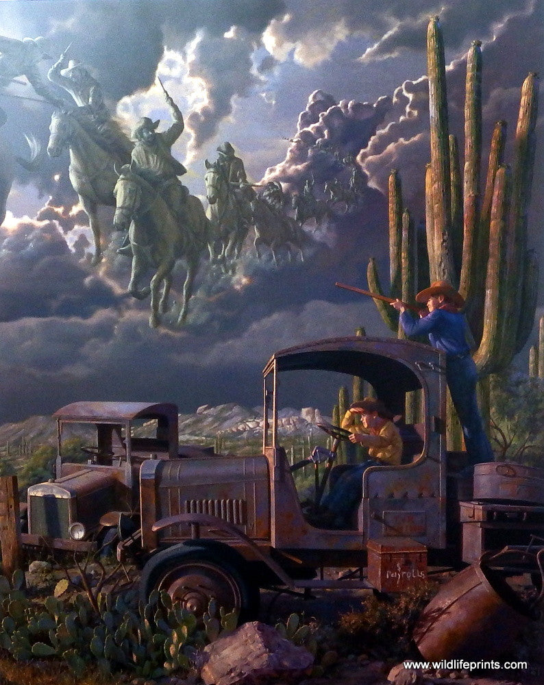 Bob Byerley Children's Print Heroes and Villans Cowboys and Robbers