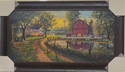 Kim Norlien The Road Home Farm Animals Art Print Framed 27 x 15