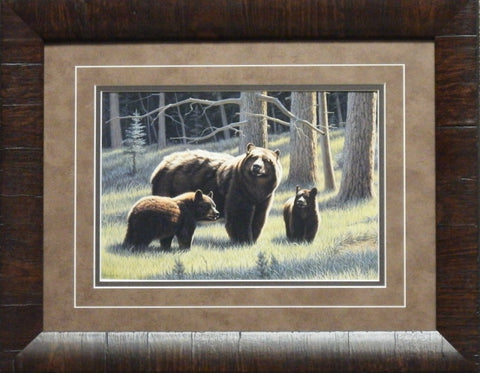 Paul Krapf The Family Bear Cub Print-Framed 19 x 15