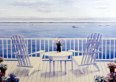 Diane Romanello Seascape Print with Adirondack Chairs