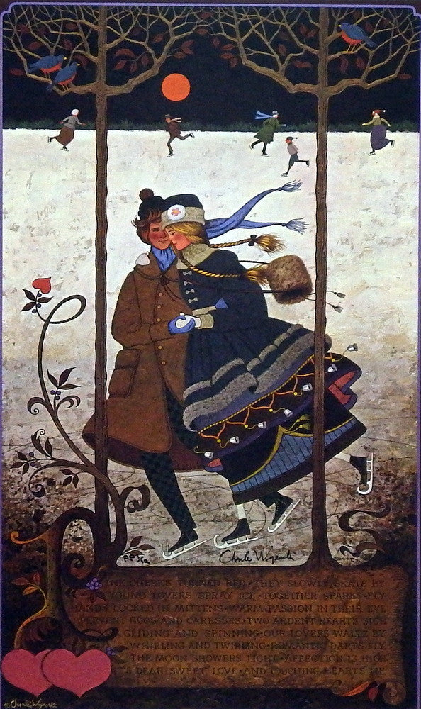 Charles Wysocki Love Poem and Skating Picture