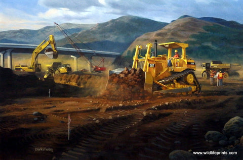 Charles Freitag Picture of Caterpillar bull dozer and steam shovels