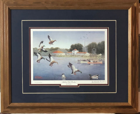 Les Kouba Mallards Visit Excelsior Amusement Park S/N Art Print-Framed