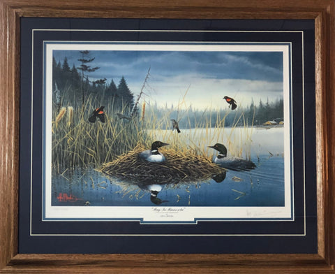 Les Kouba May in Minnesota Loon S/N Art Print-Framed
