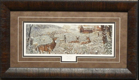 Ray Mertes First Snow Deer Buck Print-Framed