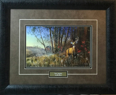 Jim Hansel Misty Morning Bow Deer Hunting Art Print-Framed