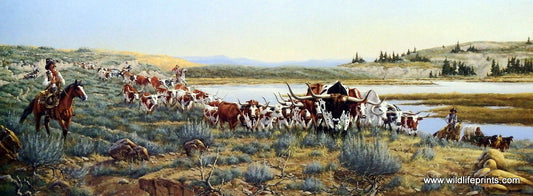 Derk Hansen Montana Bound - 34"x 13" Signed and Numbered