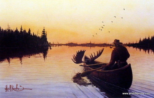 Les Kouba wildlife print MOOSE LIVER FOR BREAKFAST 