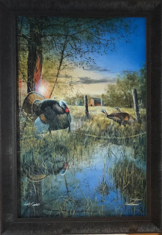Jim Hansel Morning Ritual Wild Turkey S/N Art Print-Framed