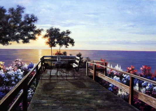 Diane Romanello Ocean Boardwalk Art Print