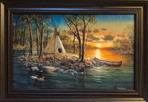 Jim Hansel Native Lands Canoe Lake Art Print-Framed
