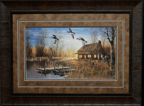 Jim Hansel Passing Through Duck Cabin Print-Framed