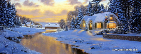 Winter snow covered cottage