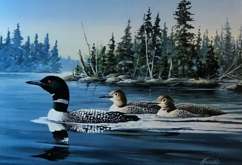 James Killen Quiet Waters Loon Lake Art Print-Signed