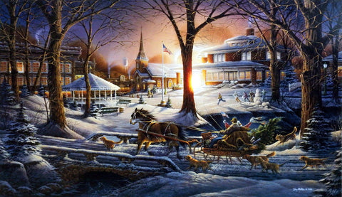 Terry Redlin Christmas Holiday Print RACING HOME
