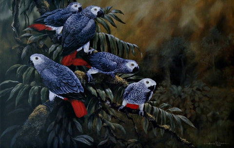 Gamini Ratnavira Painting the Town Red Parrot